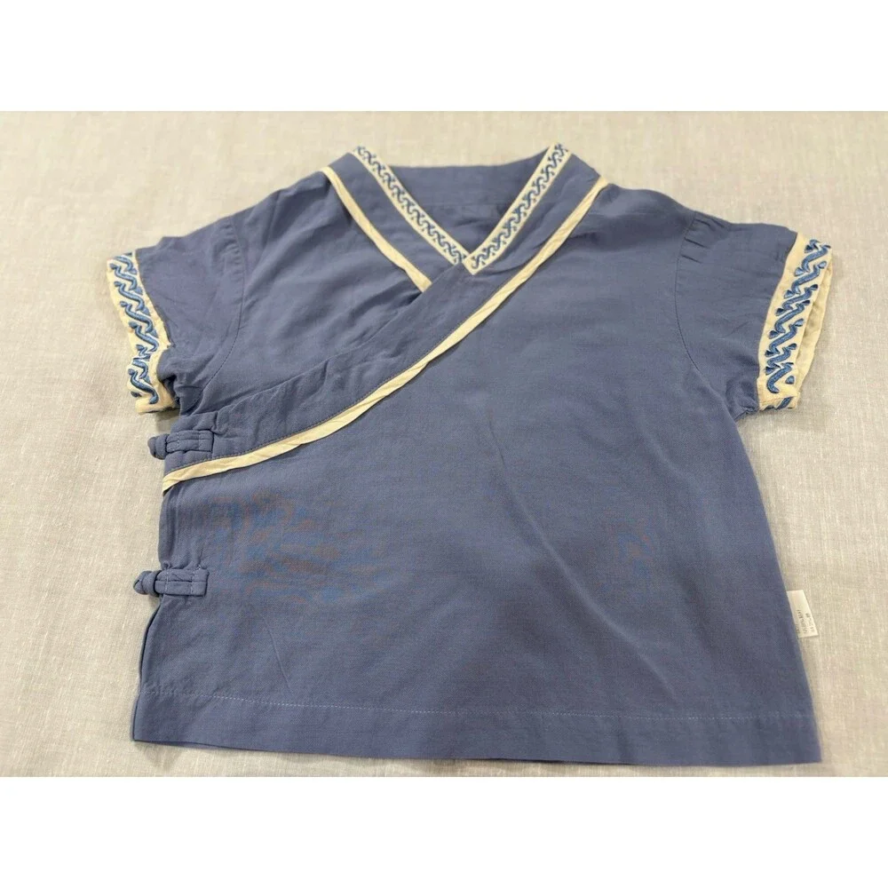 Baby Amila Brand Kimono  Blue Top And Shorts Set Size 3 Months